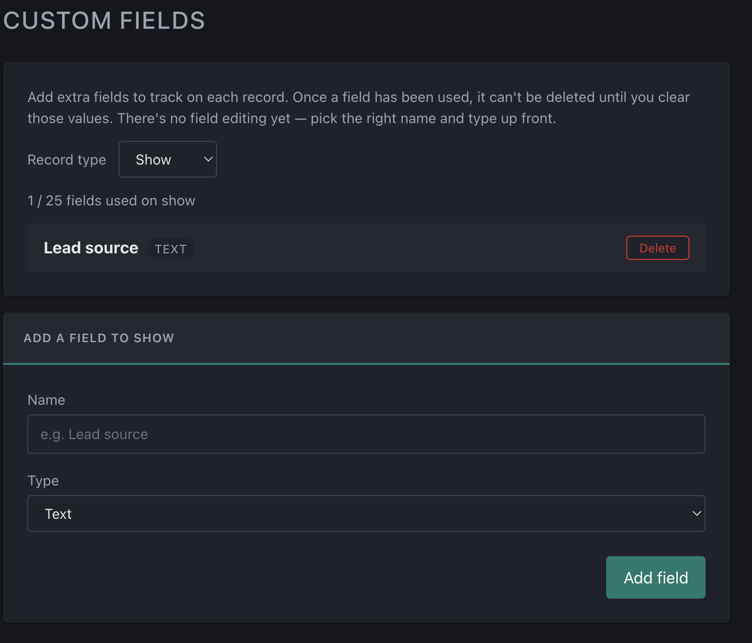 Custom fields